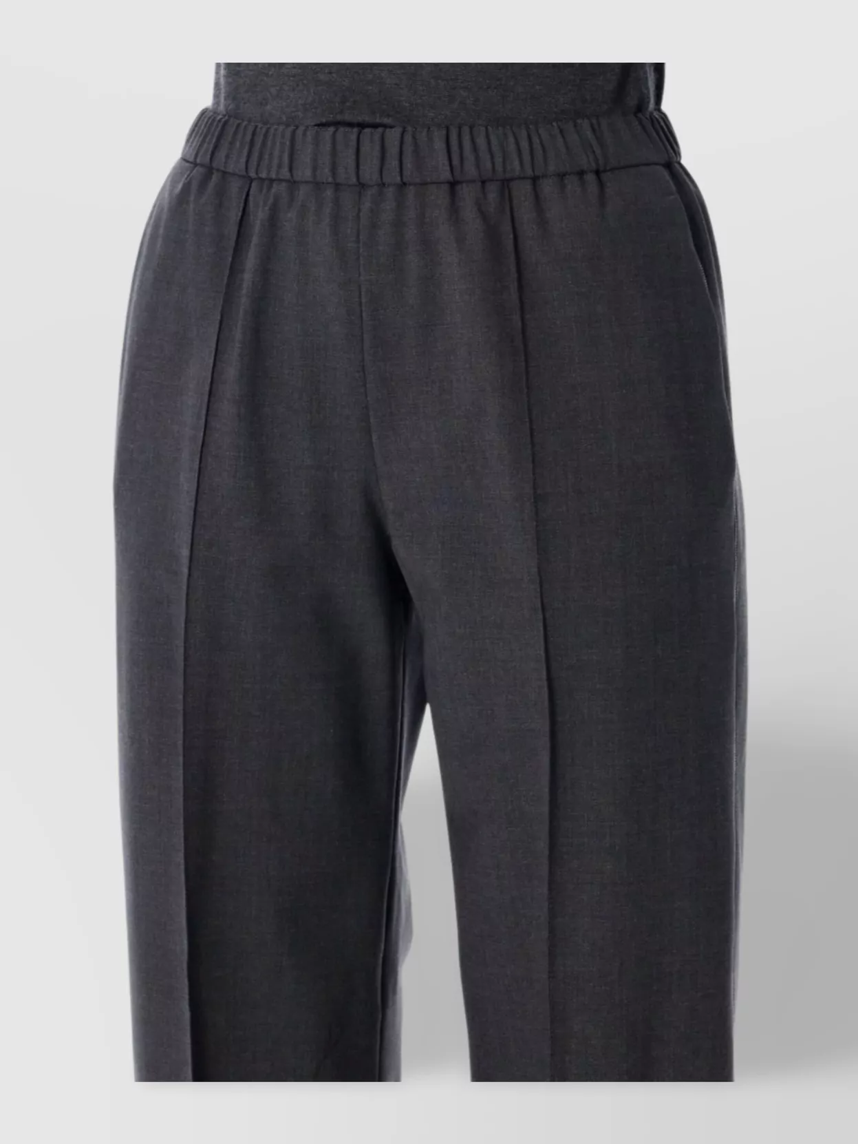 Fabiana Filippi Comfortable Wool Jogging Trousers Side Pockets In Gray