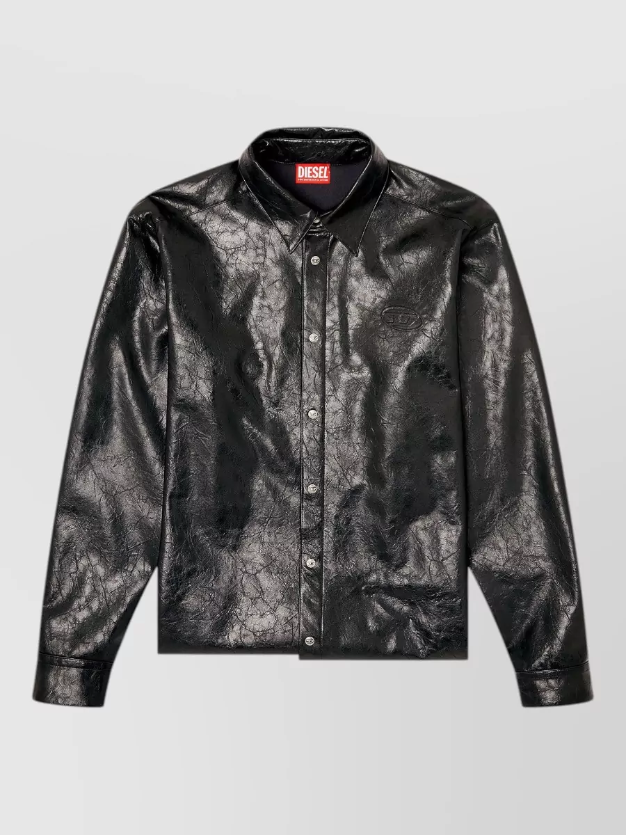 Diesel Faux leather long-sleeve shirt