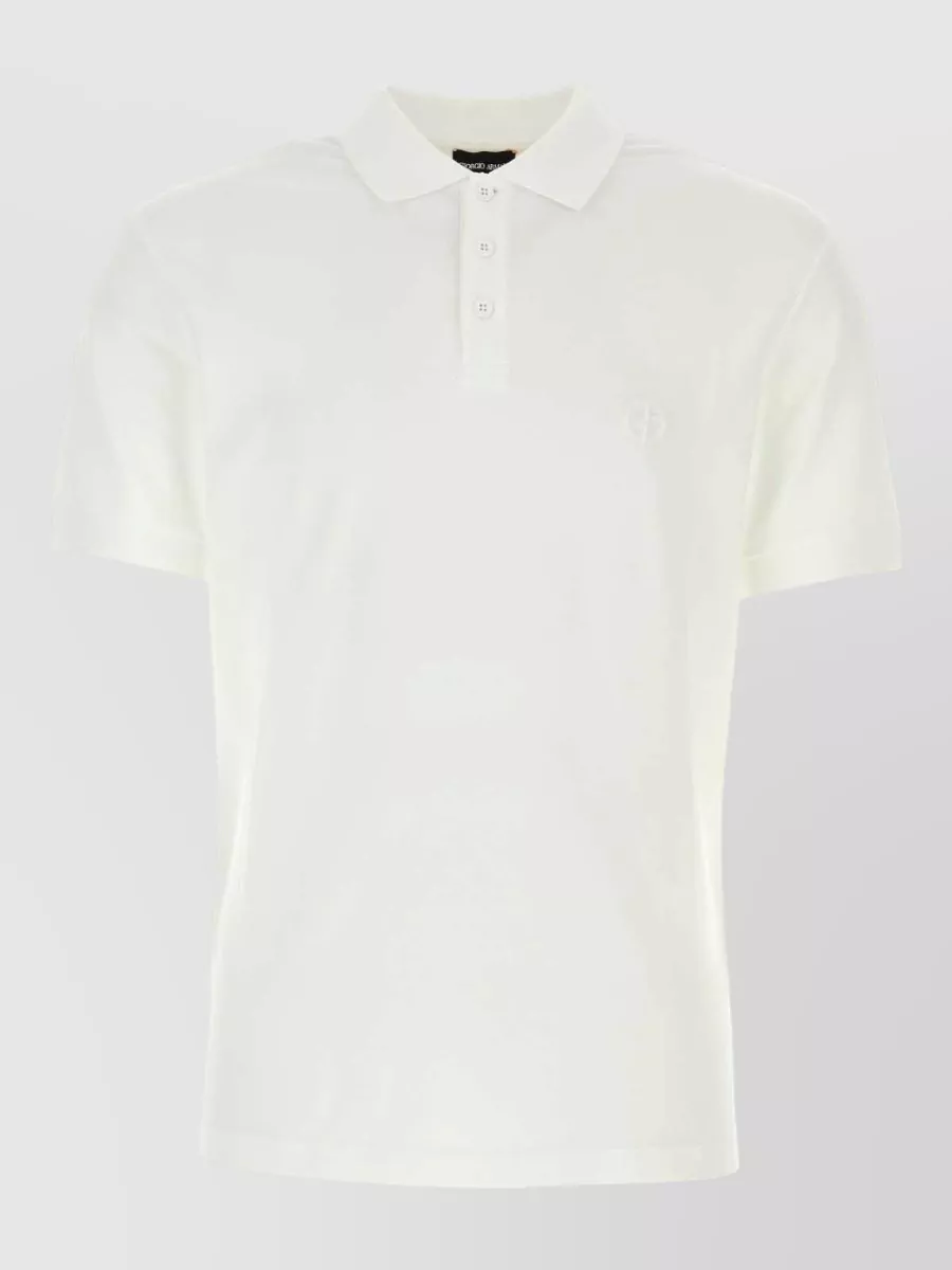 Giorgio Armani ribbed cotton piqué polo shirt