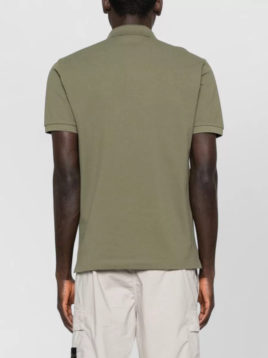 Stone Island Cotton Logo-Patch Short-Sleeve Polo Shirt