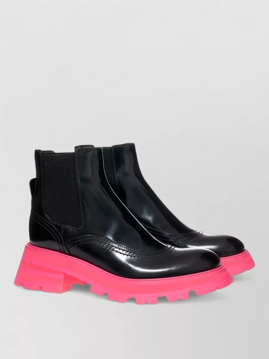 Alexander McQueen leather platform chelsea boots