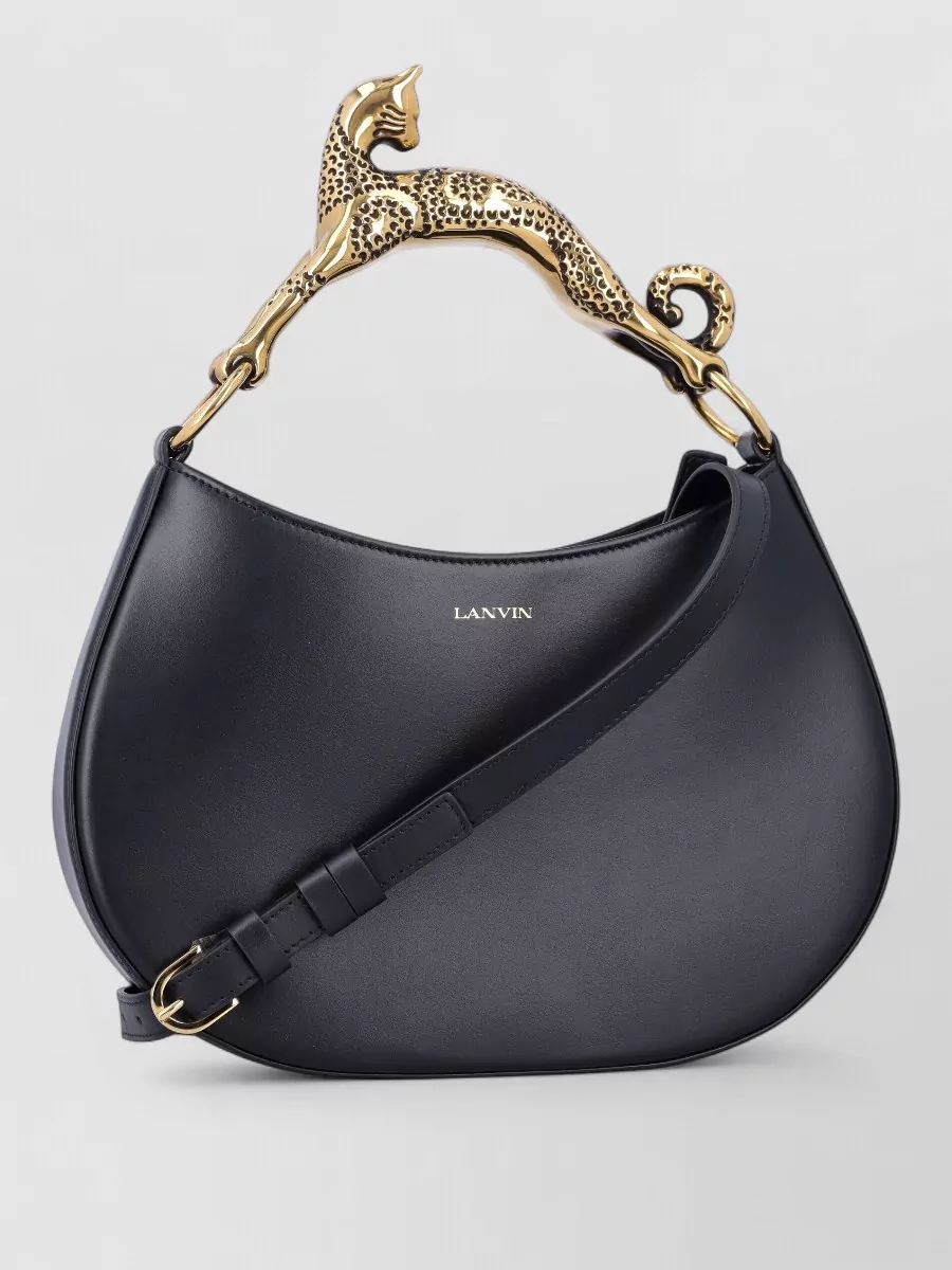 Lanvin Hobo Cat Leather Shoulder Bag