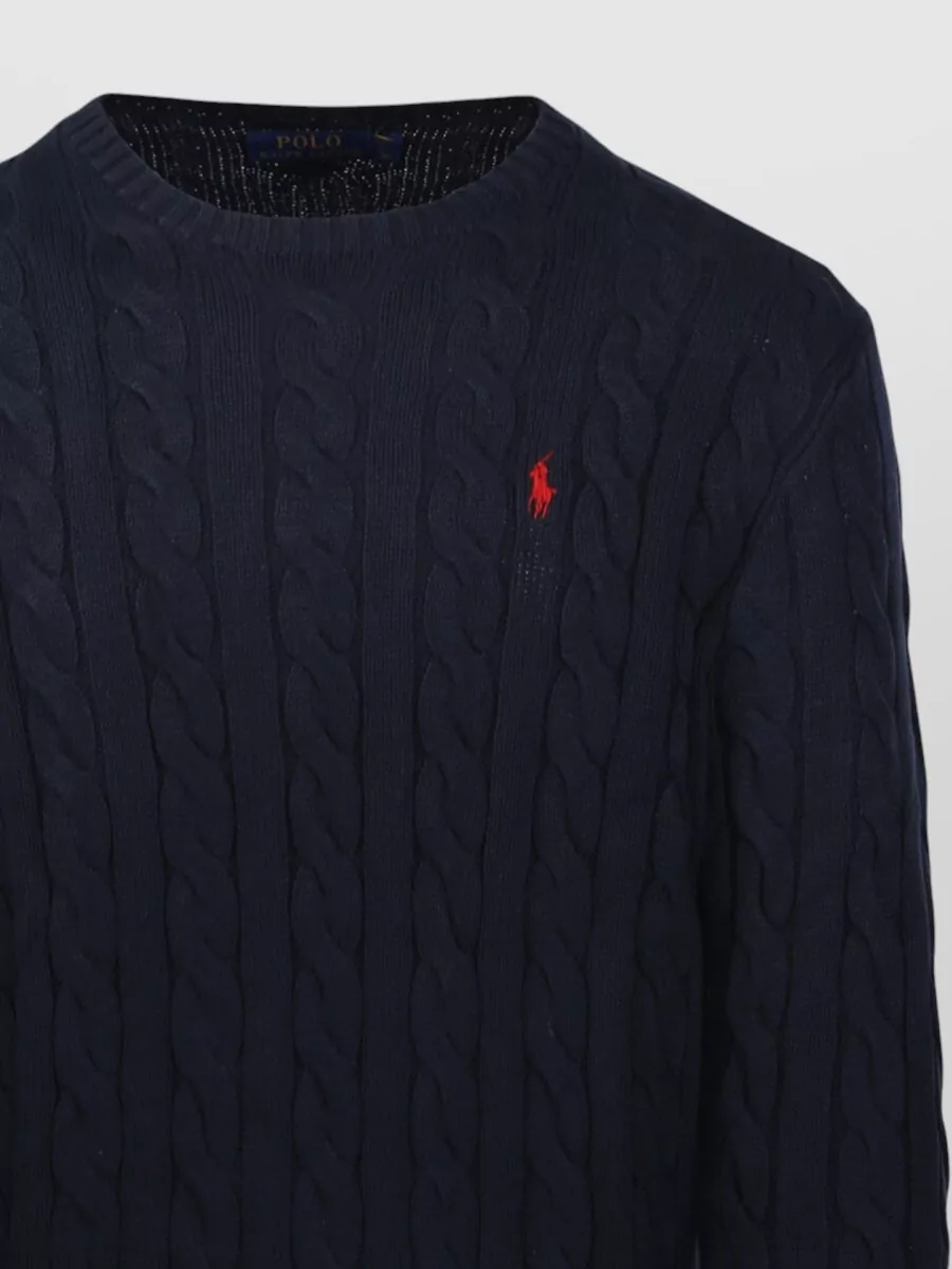 Ralph Lauren Textured Cable Knit Round Neck Sweater