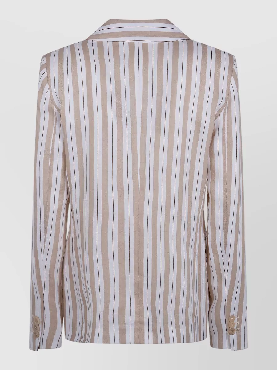 Semicouture Striped Linen Suit Jacket