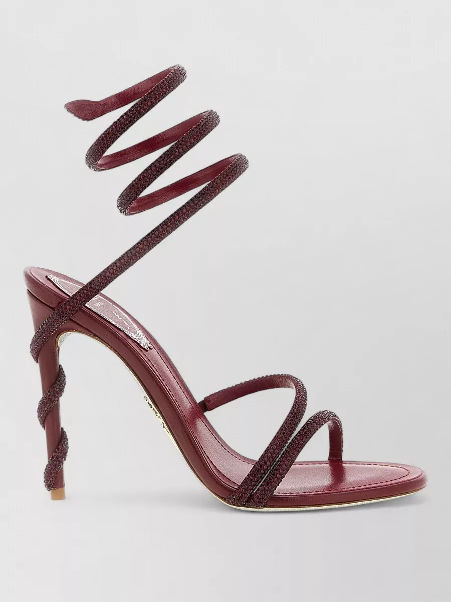 Rene Caovilla silk satin crystal-embellished sandals