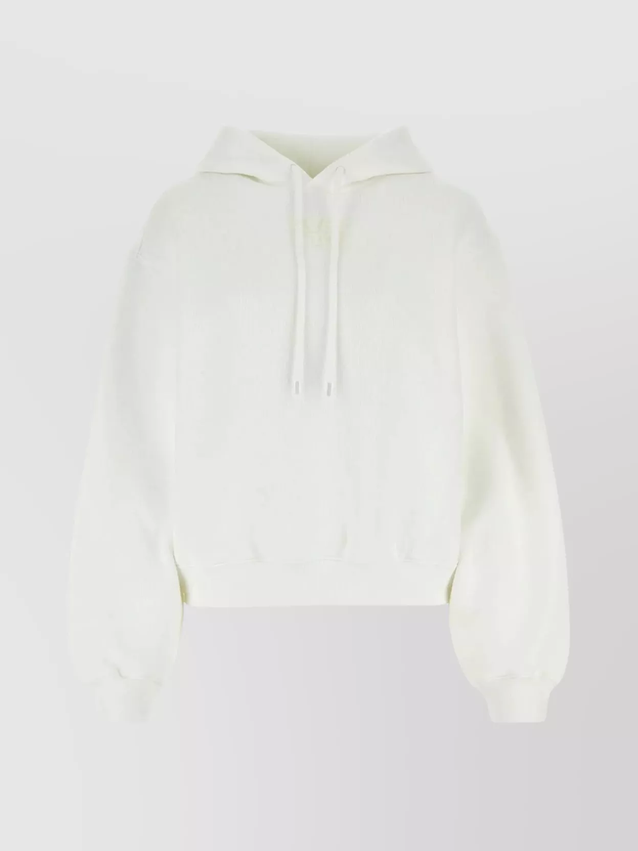 Shop Alexander Wang Cotton Blend Hooded Sweatshirt With Oversized Fit In Cream