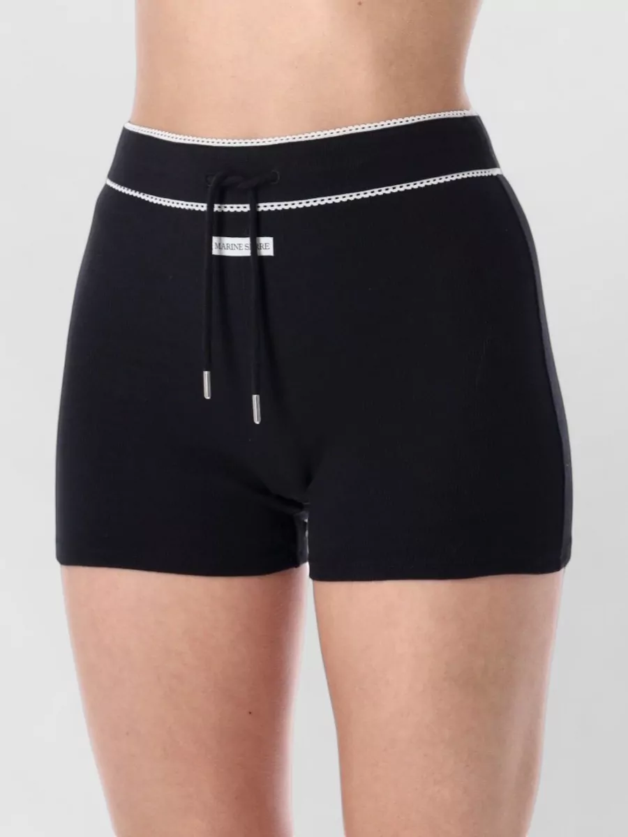Marine Serre Seventies Ribbed Jersey Mini Shorts