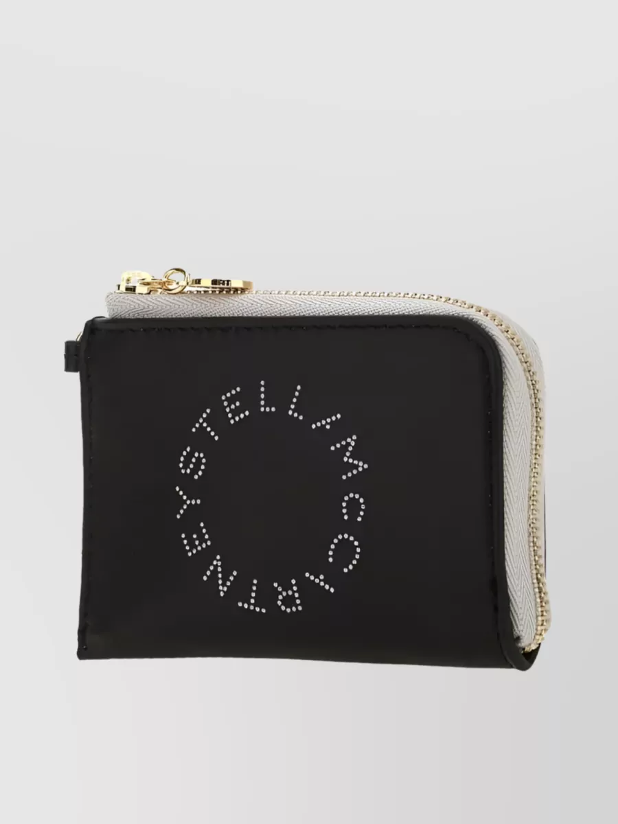 Shop Stella Mccartney Animal-free Logo Coin Zip-pouch In Black