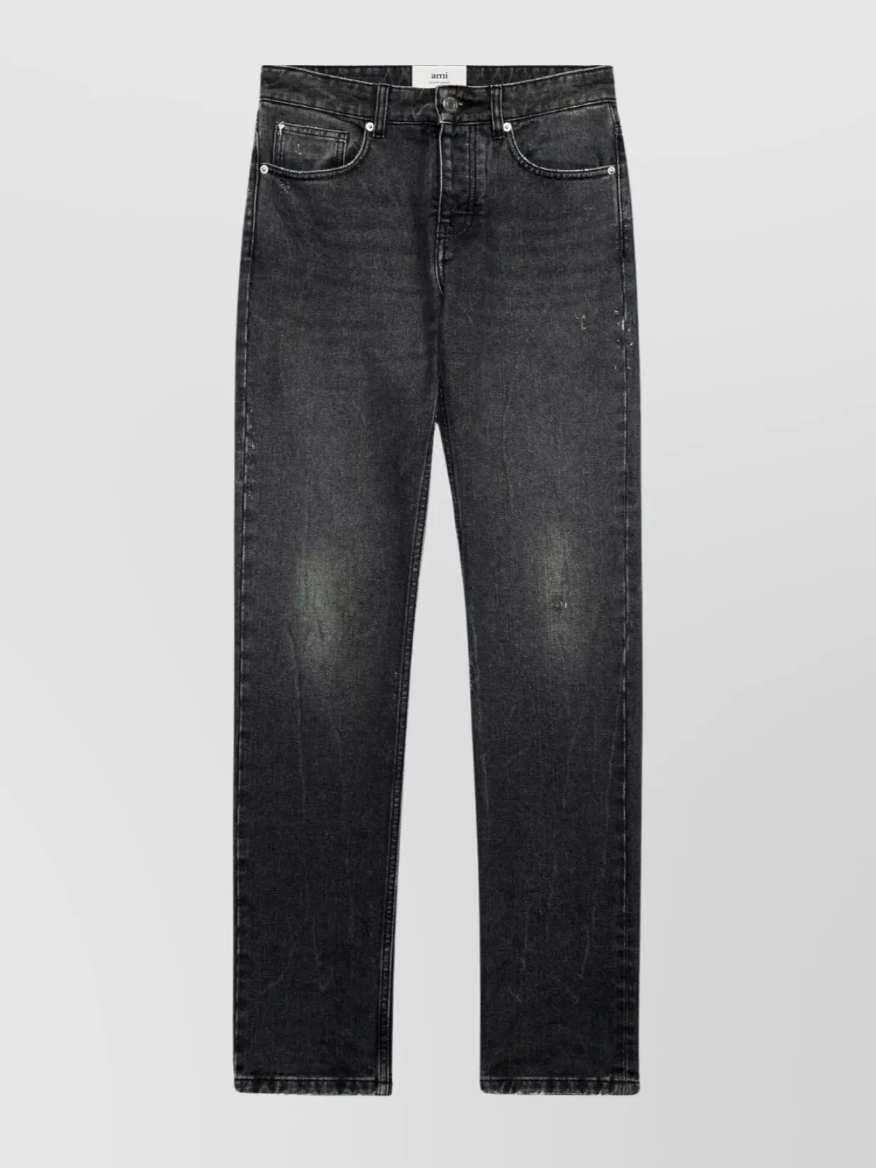 Shop Ami Alexandre Mattiussi Versatile Mid-rise Straight Leg Trousers In Black