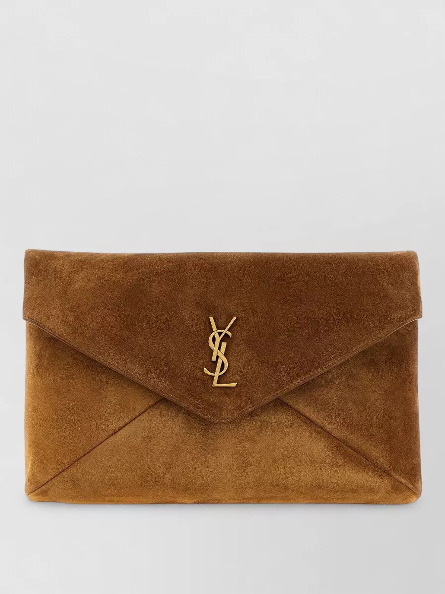 Saint Laurent cassandre large leather clutch bag