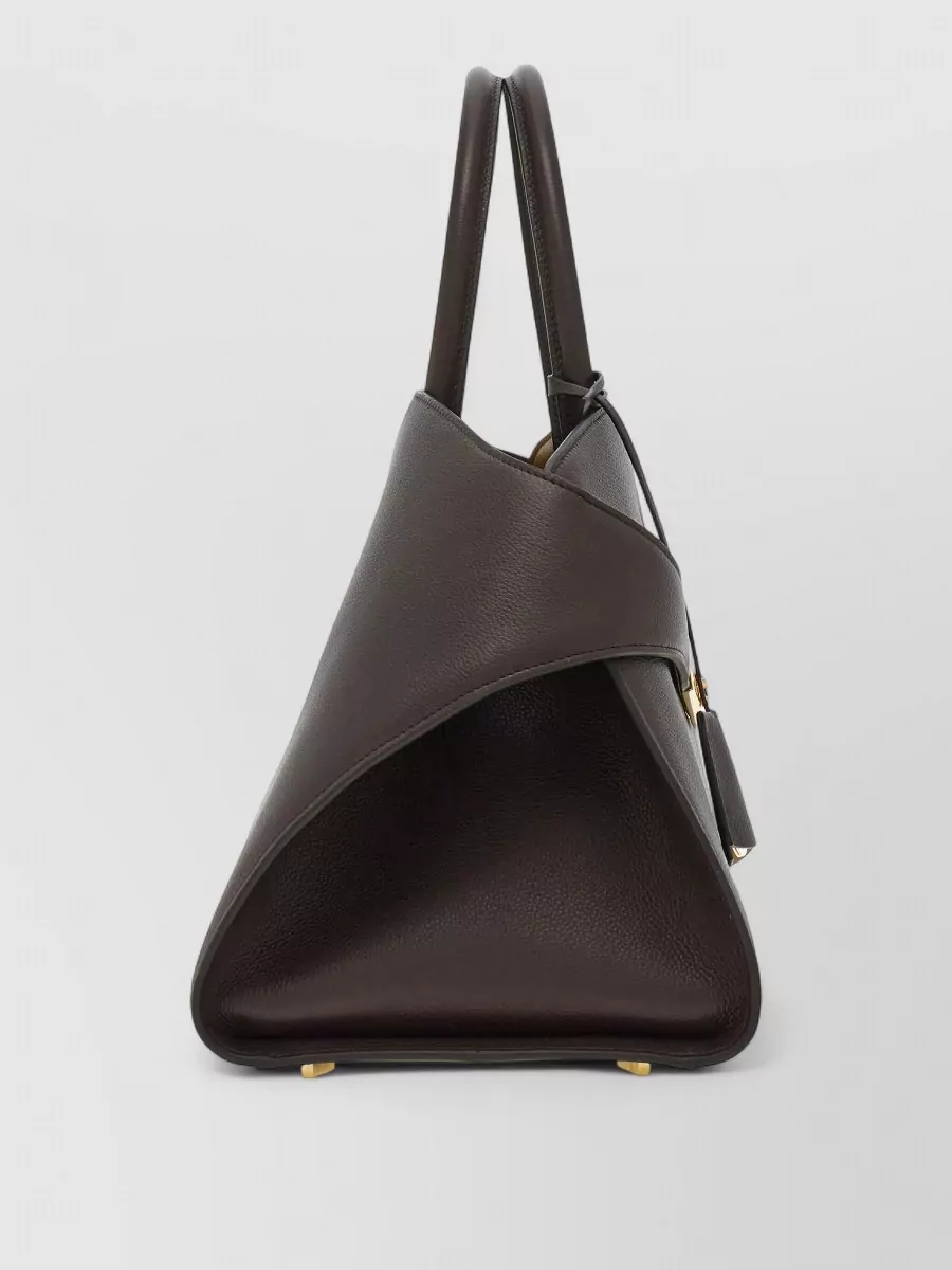 Ferragamo Chic Structured Clutch Bag Top Handles In Brown