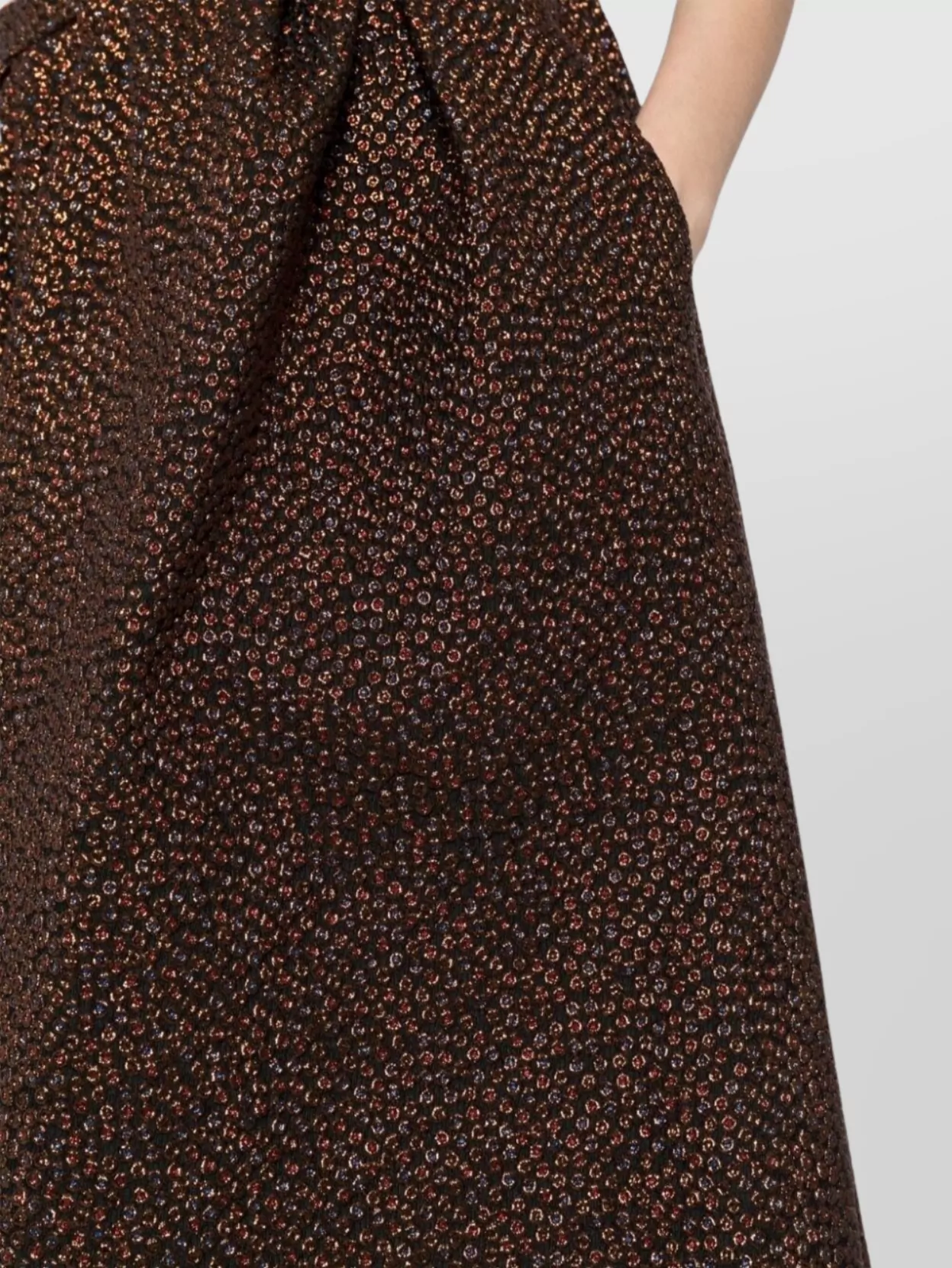 Dries Van Noten Flared High-Waisted Skirt Metallic Sheen