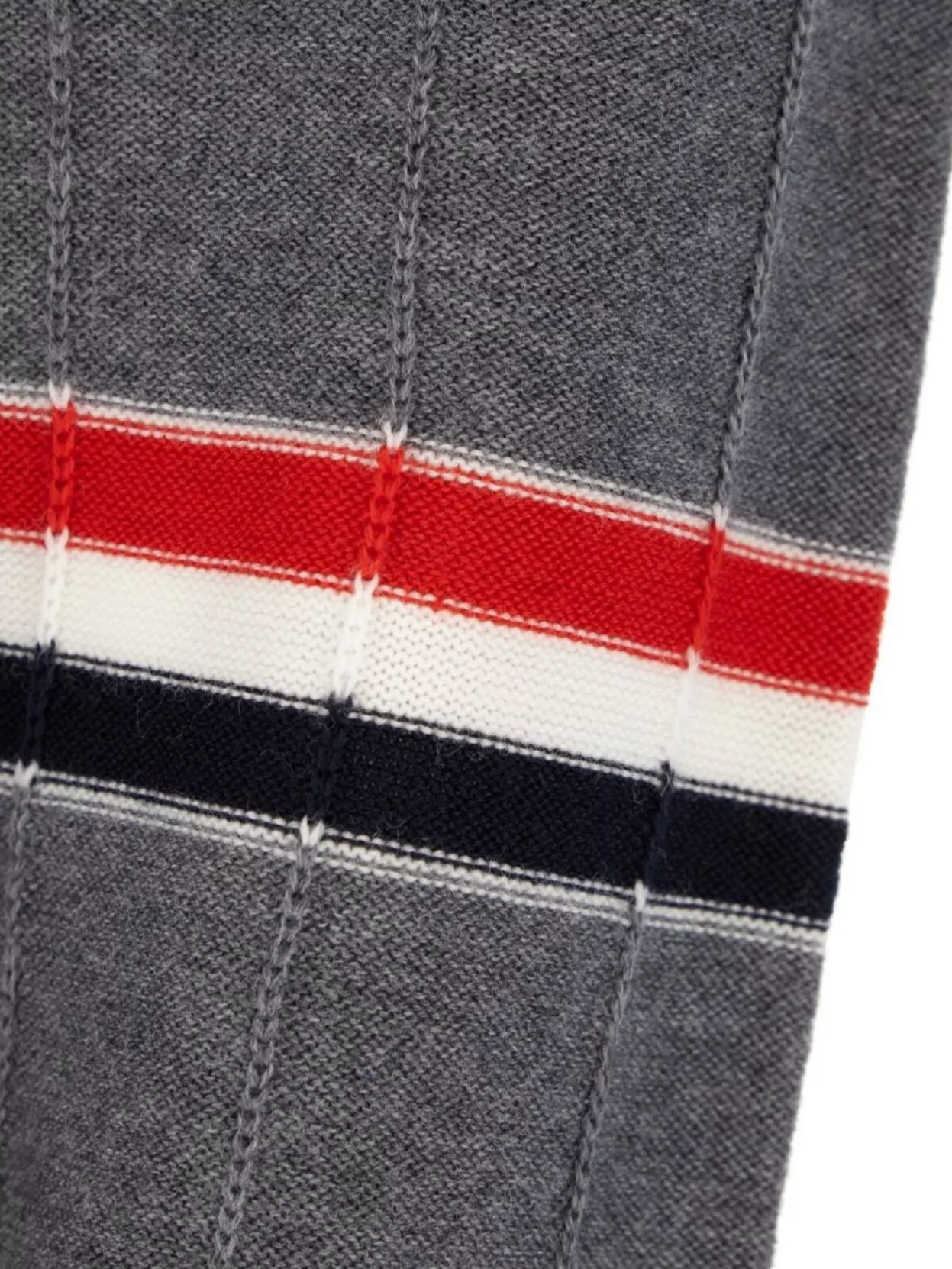 Thom Browne Rib Stitch Wool Sweater In Gray