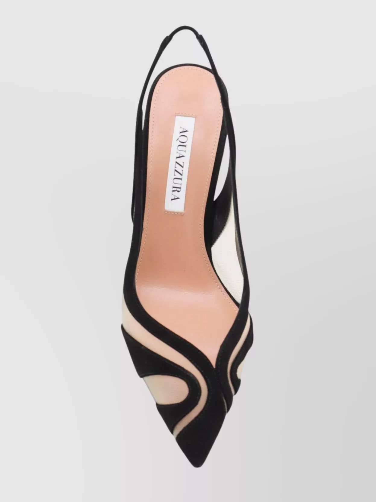 Aquazzura Mesh Panel Pointed Toe Stiletto Heel Pumps In Black