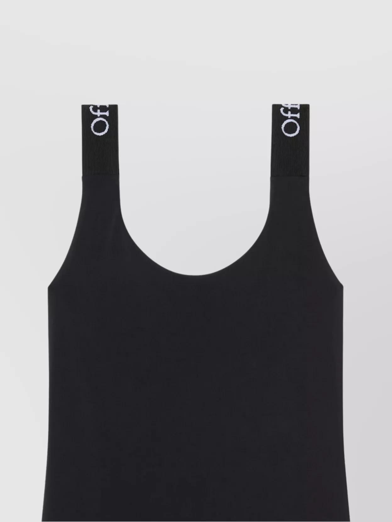 Off-White Logo Band Scoop Neck Swimsuit With Low Back