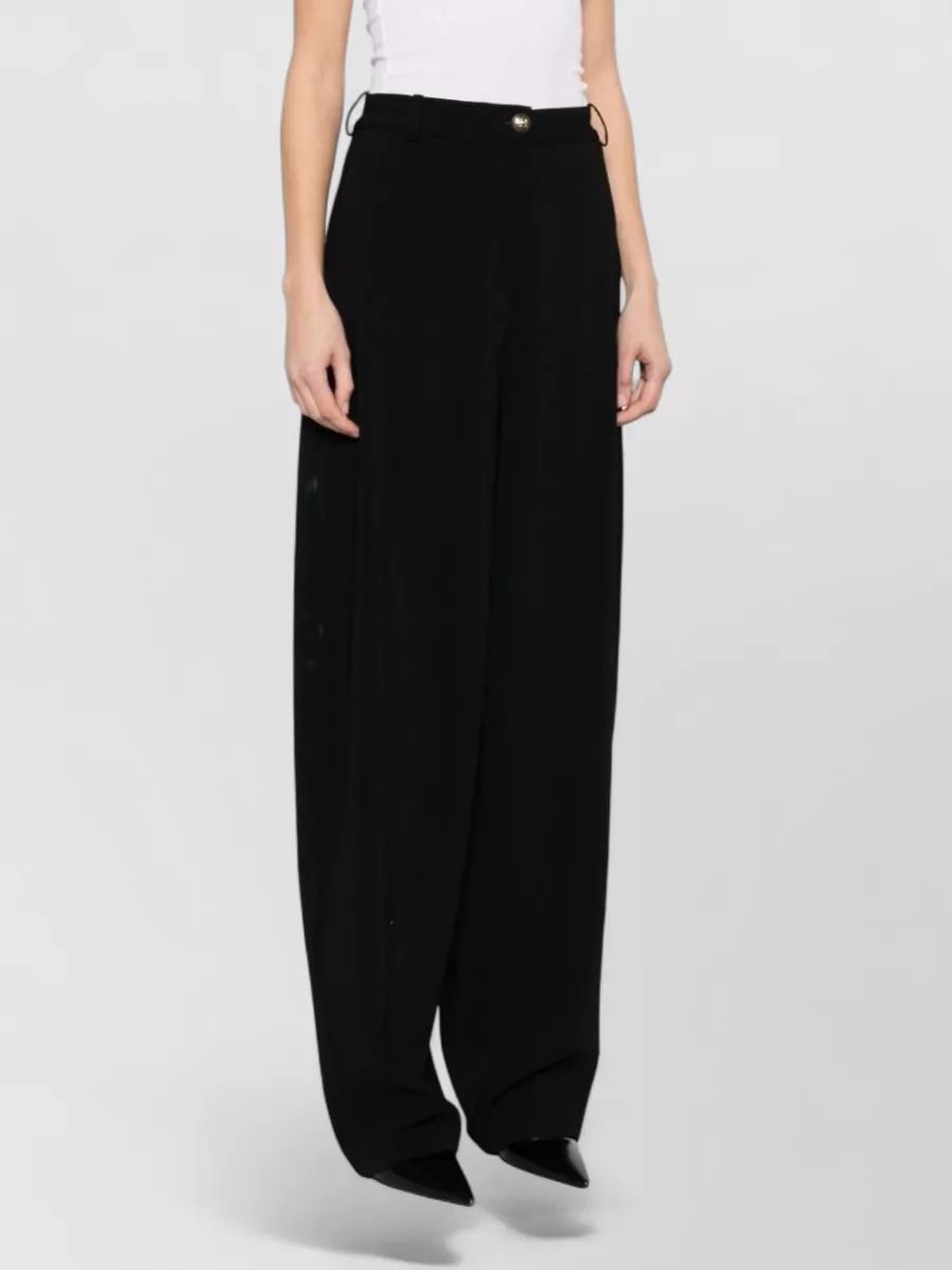 Elisabetta Franchi High Waist Trousers Belt Loops Wide Leg