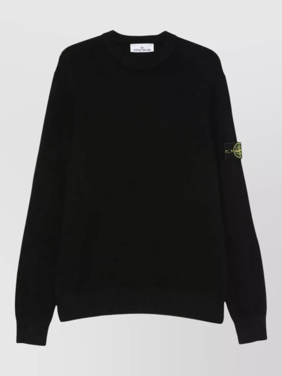 Stone Island ribbed virgin wool wide-fit crew-neck jumper