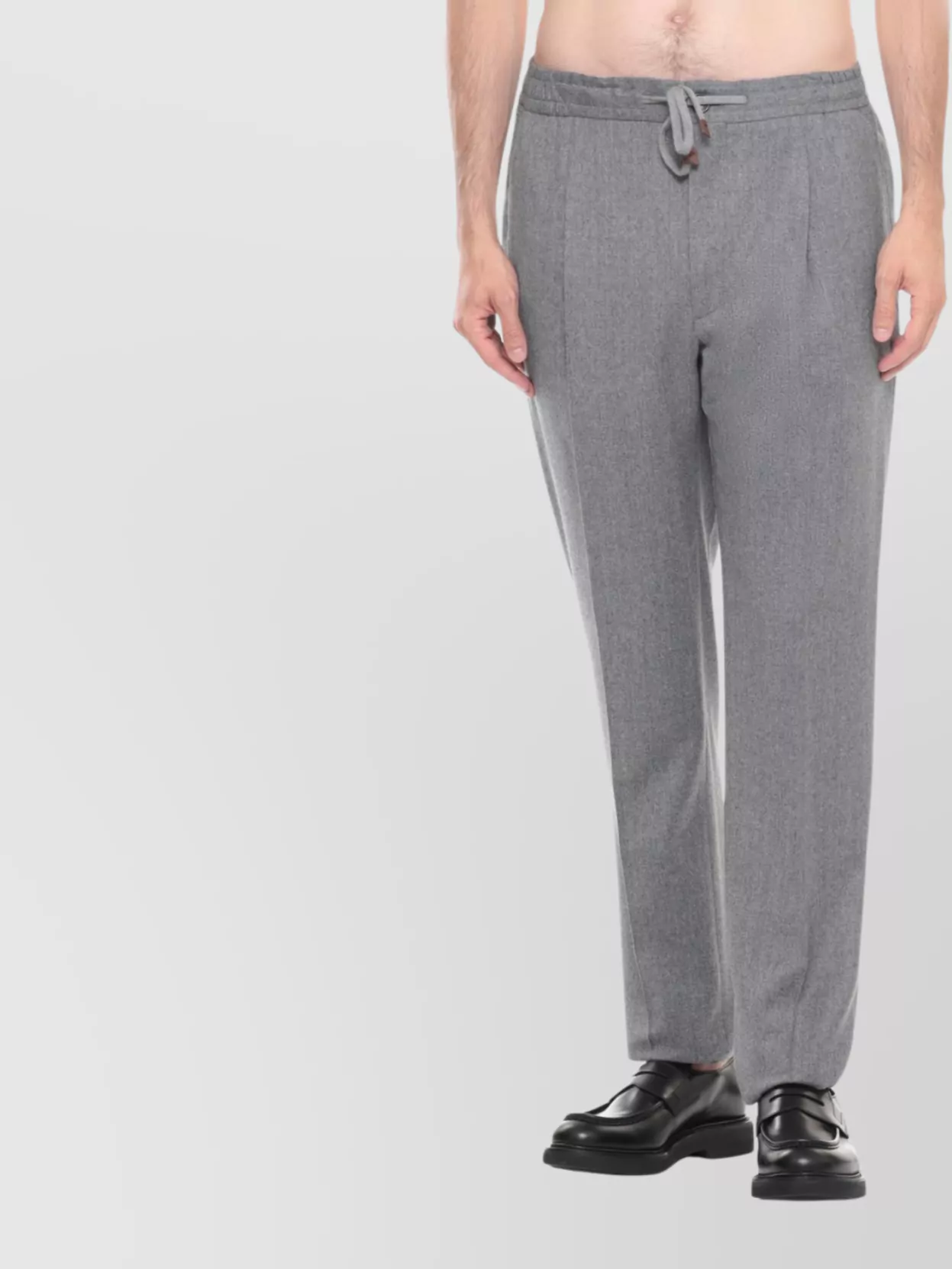Incotex Drawstring Waist Straight Cut Trousers In Gray