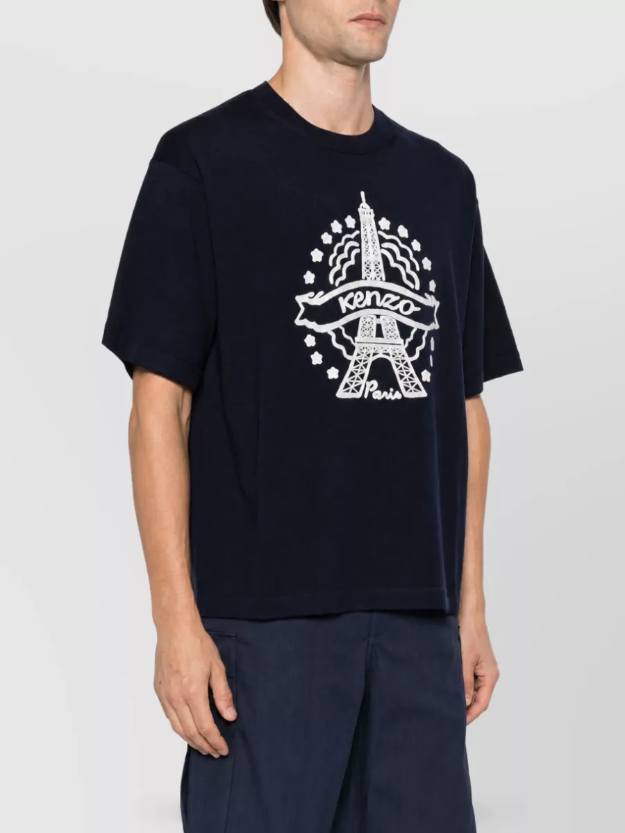Kenzo Wool Embroidered Short Sleeve T-Shirt