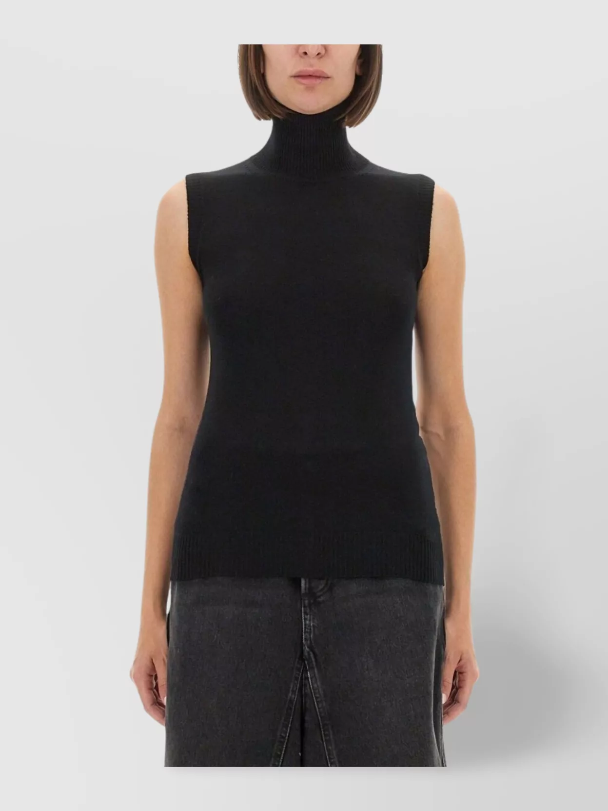 Sportmax Vertigo High-neck Sleeveless Top In Black