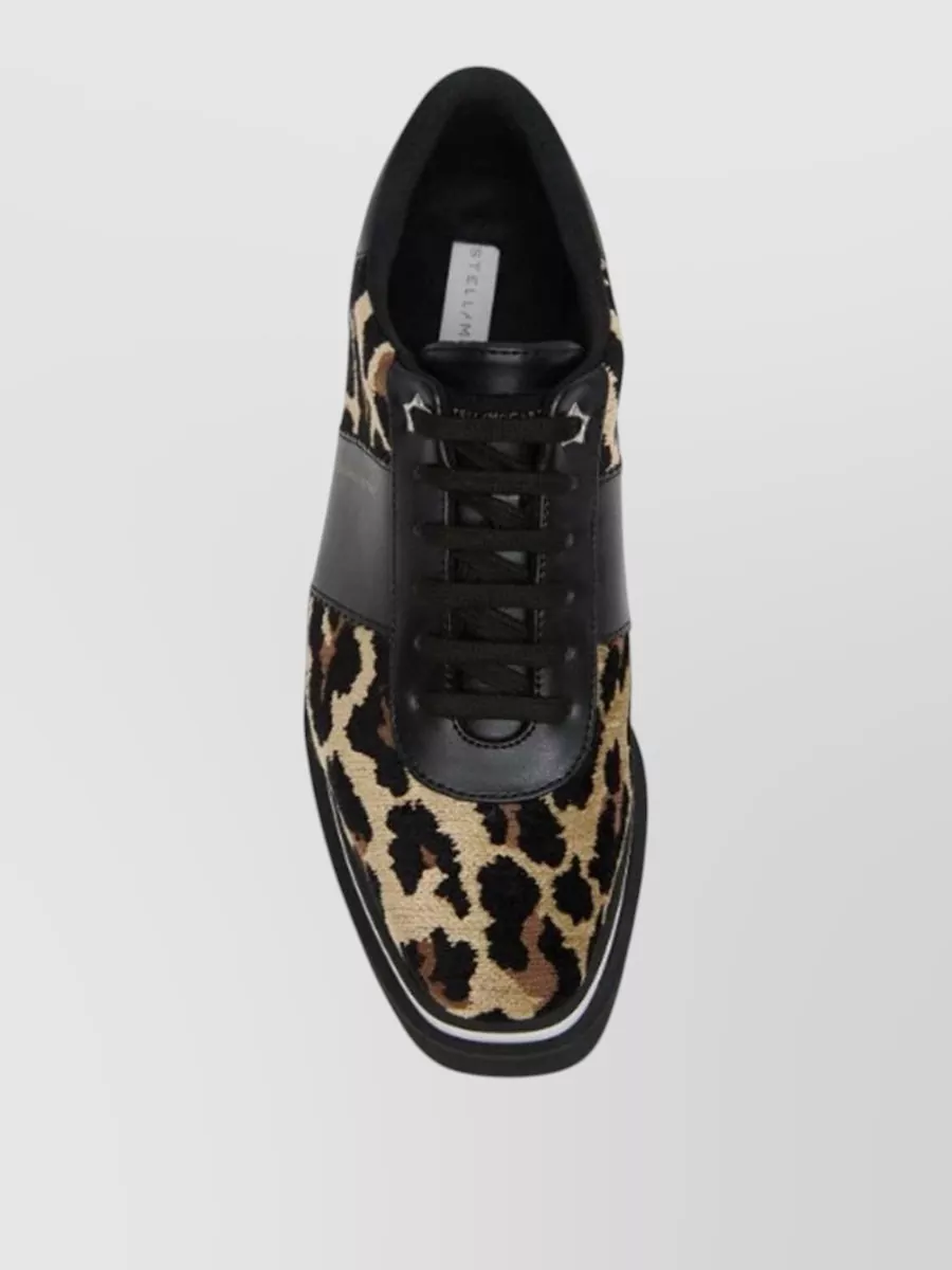 Stella Mccartney Elyse Leopard Wedge Sneakers