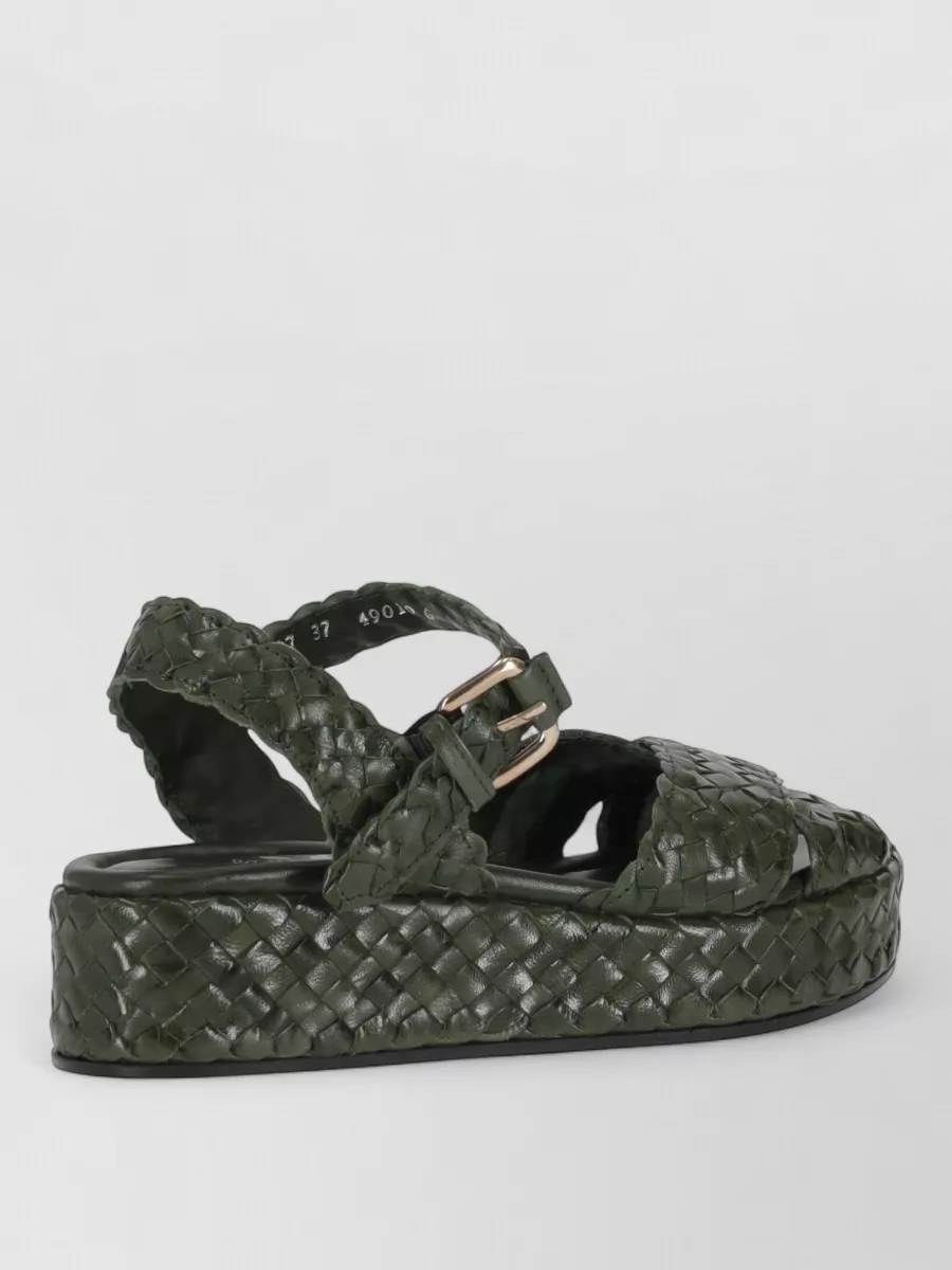 La Rose leather wedge sandals
