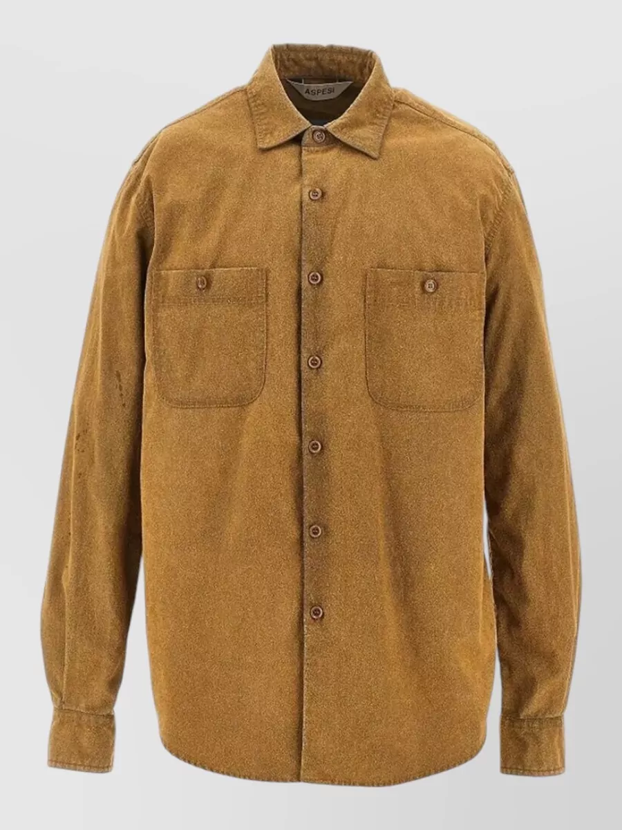 Aspesi Leather Slim-Fit Shirt
