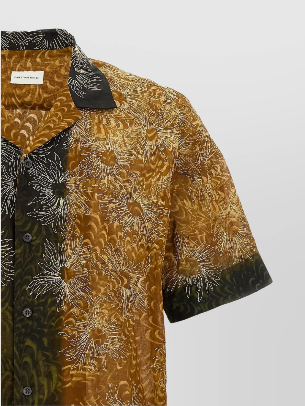 Dries Van Noten Short Sleeve Cotton Shirt