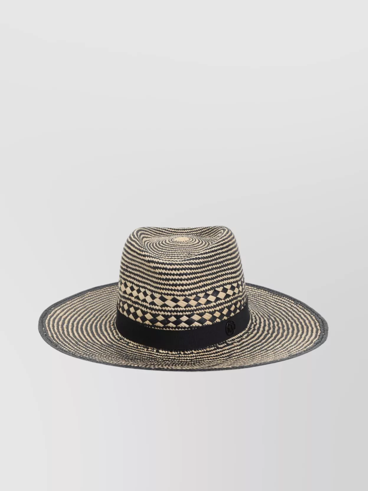 ハット Maison Michel Maison Michel Charles Bicolor Hat Charles, Fedora hat in a bicolor brisa straw hat - Maison