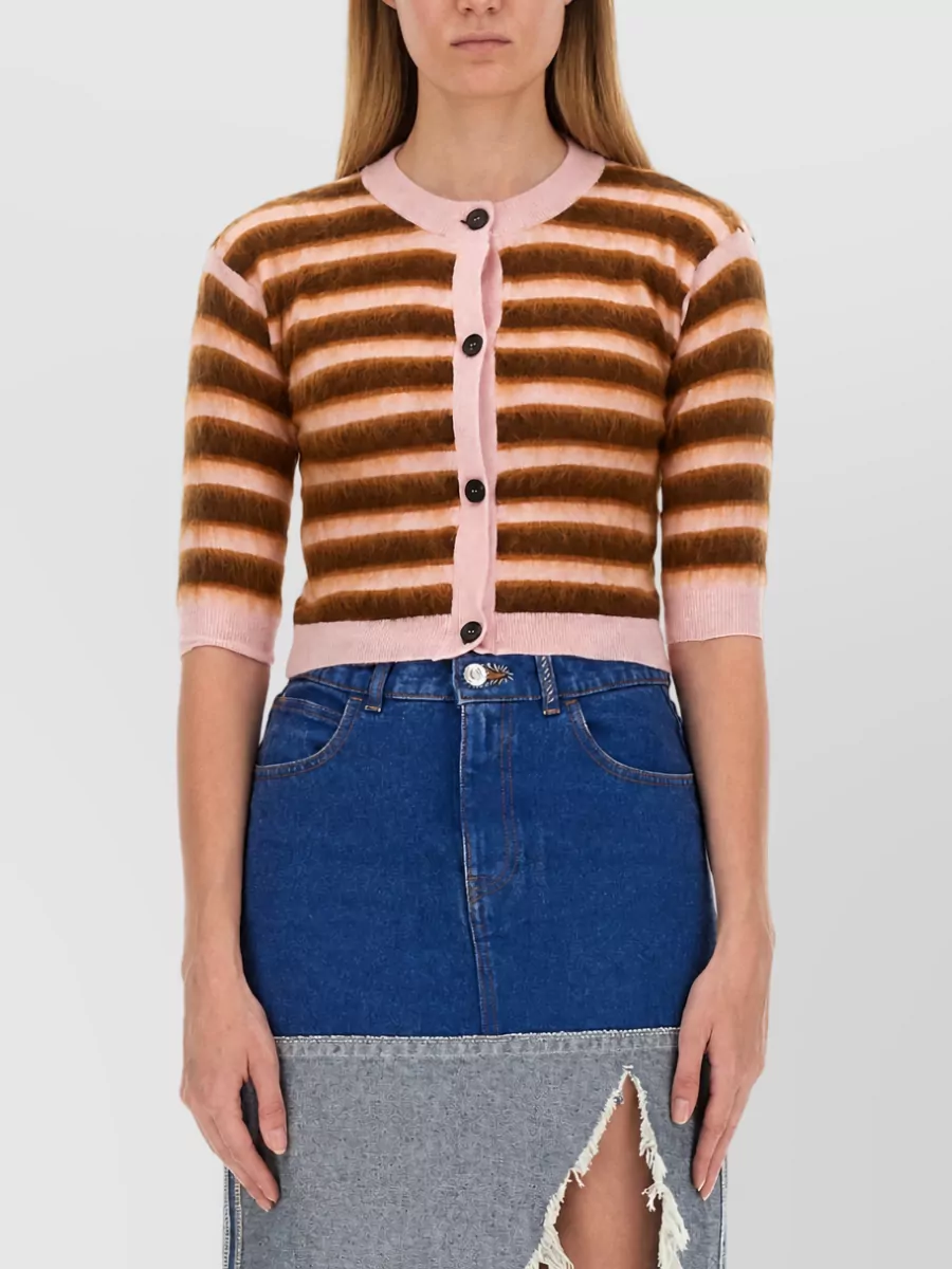 Marni Striped Wool Cardigan