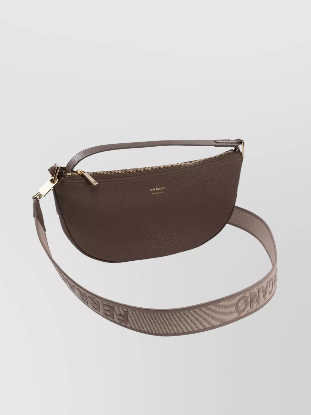 Shop Ferragamo Leather Shoulder Bags Adjustable Strap