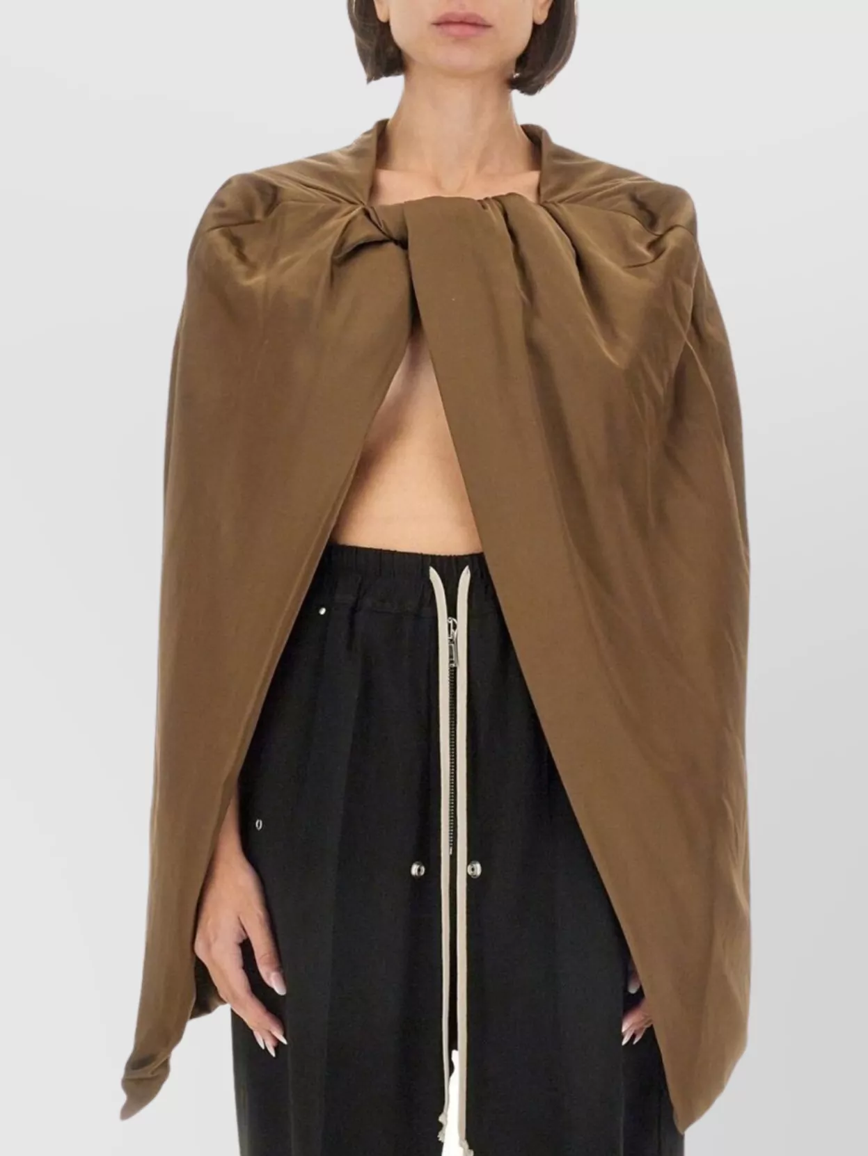 Rick Owens Draped Lightweight Long Hooded Top