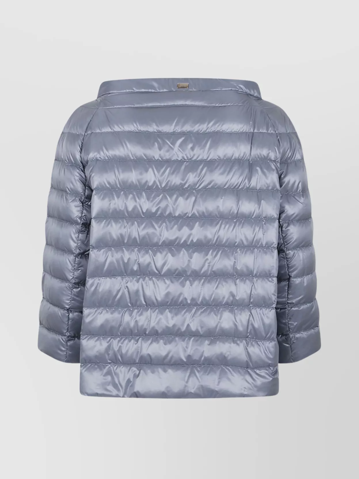 Herno Quilted Three-quarter Sleeve Jacket In Blue