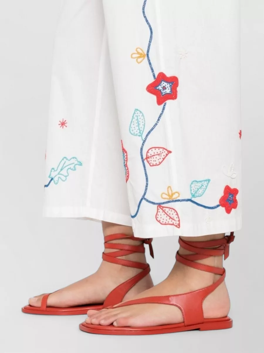 Forte Forte Embroidered Cropped Wide-Leg Trousers
