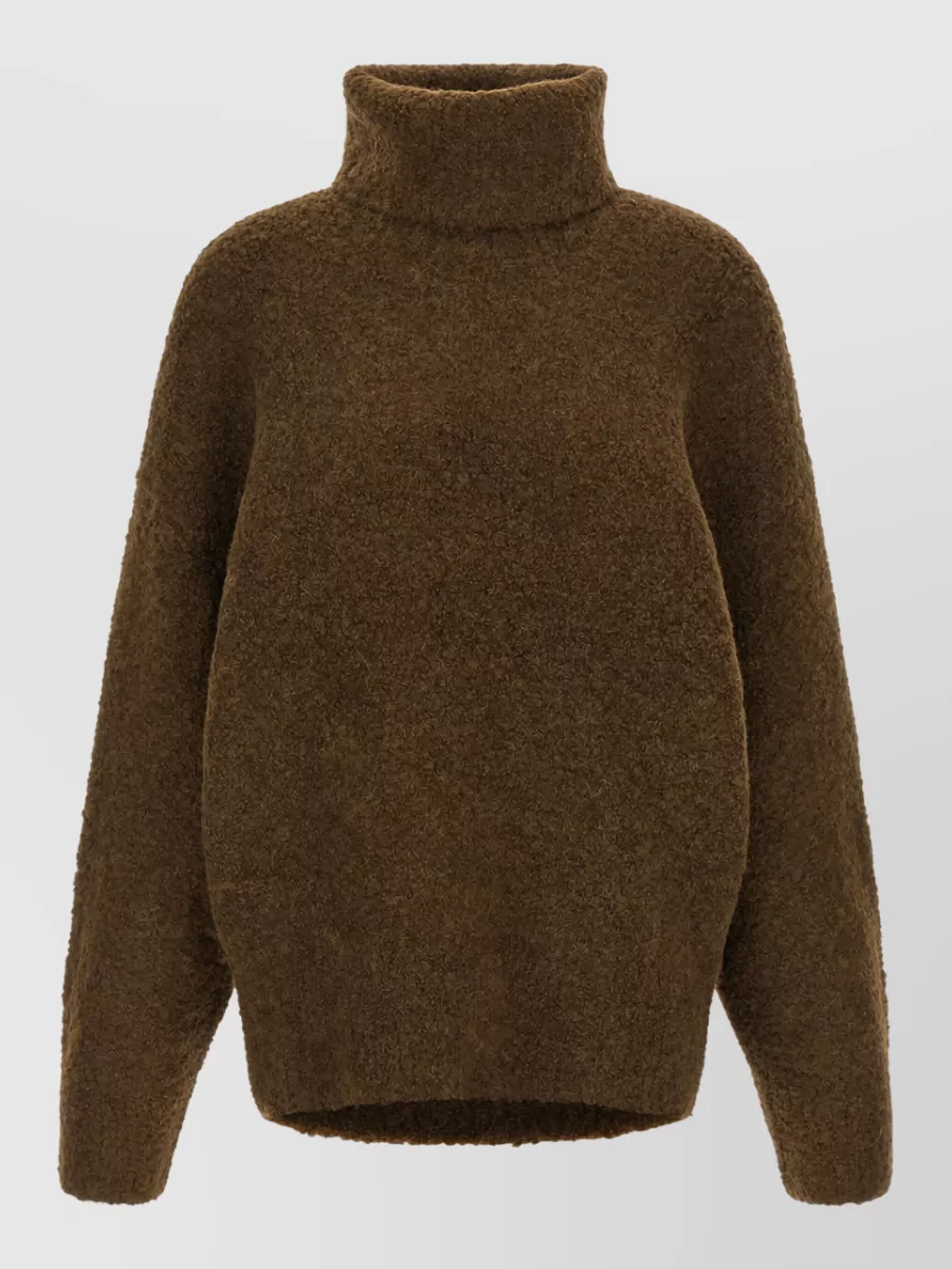 Totême Bouclé alpaca wool turtleneck sweater