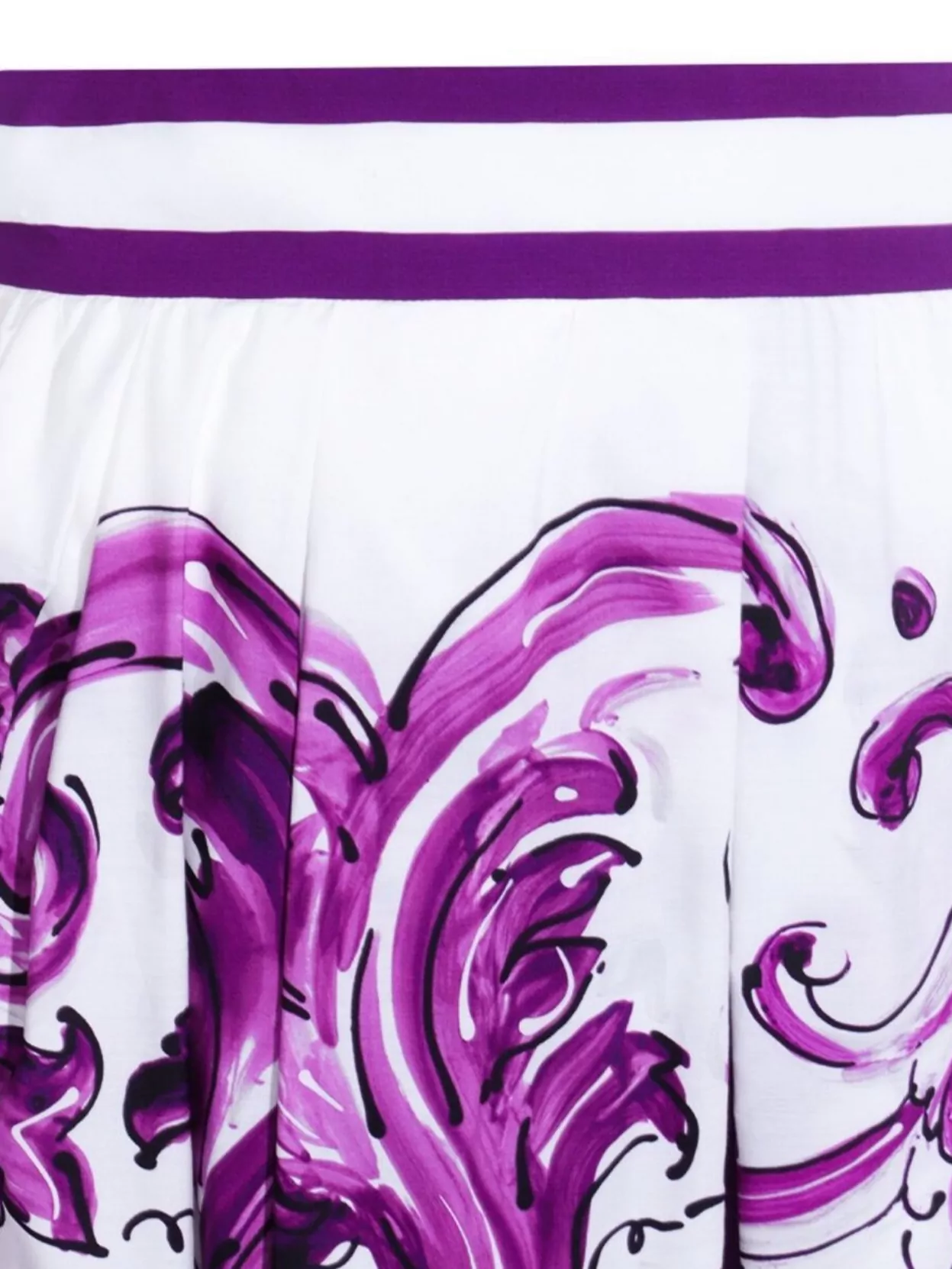 Dolce&Gabbana A-Line High-Waisted Pleated Printed Midi Skirt