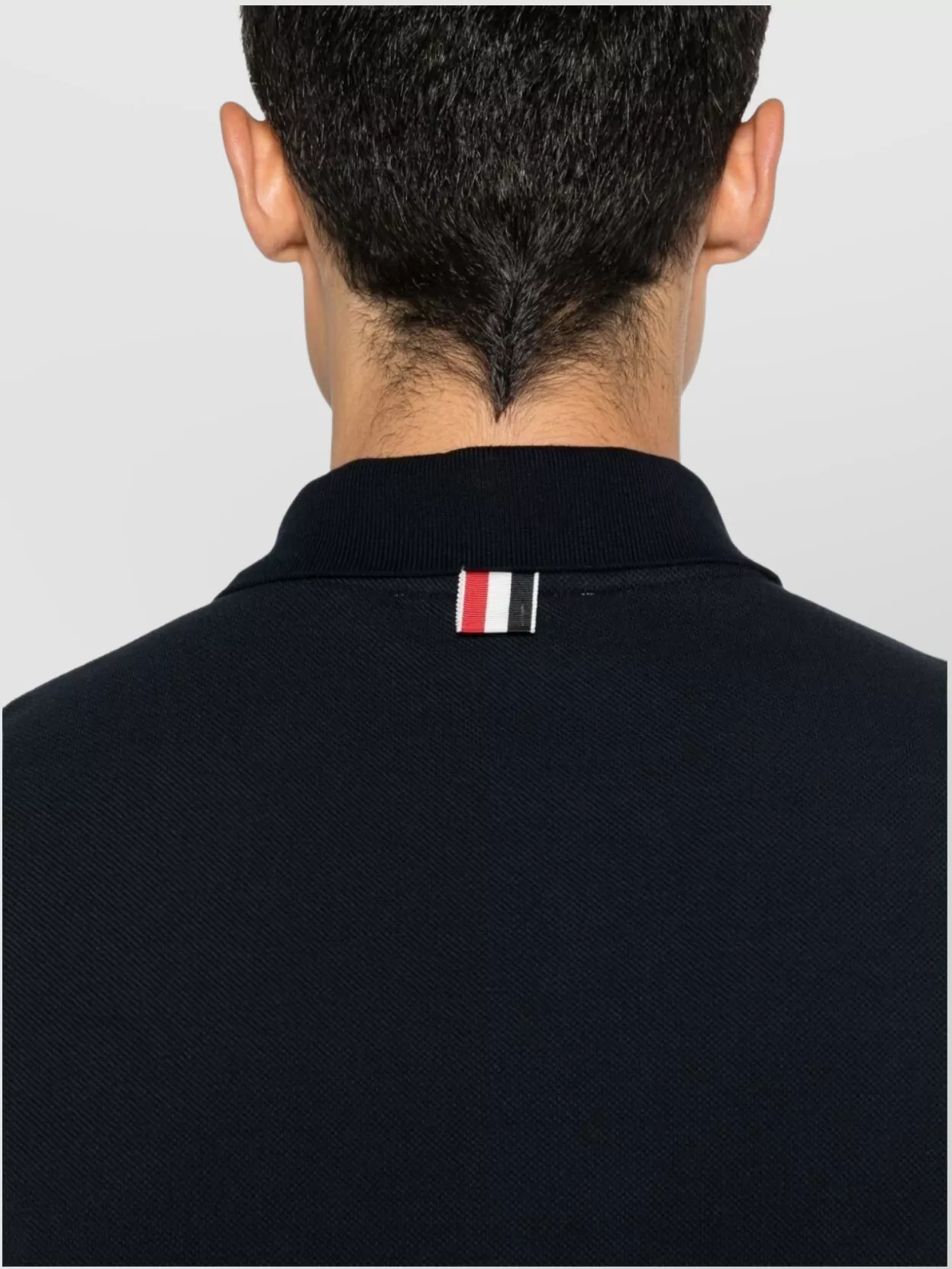 Thom Browne Piqué Cotton Polo Shirt With Panelled Design