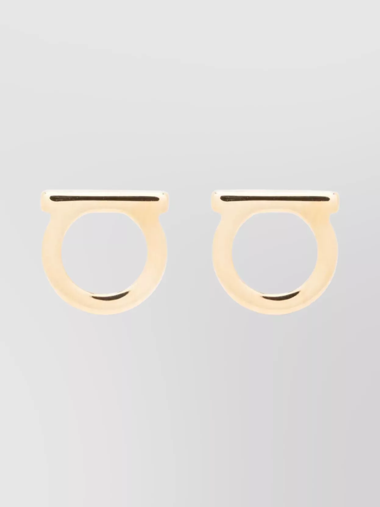 Ferragamo Round Polished Stud Earrings