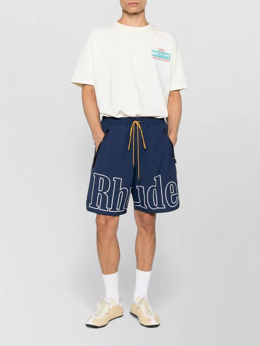 Rhude Logo Print Swimming Trunks