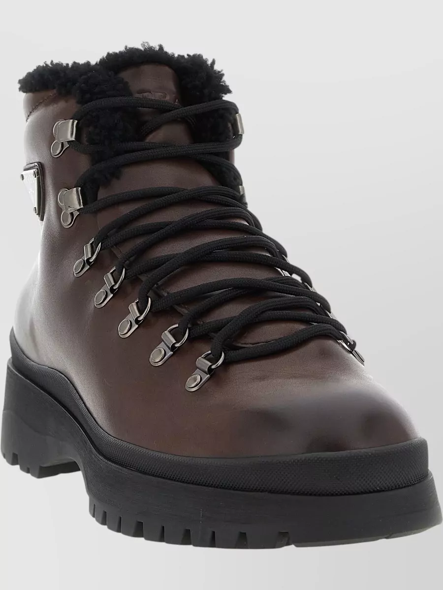 Prada Leather Ankle Boots