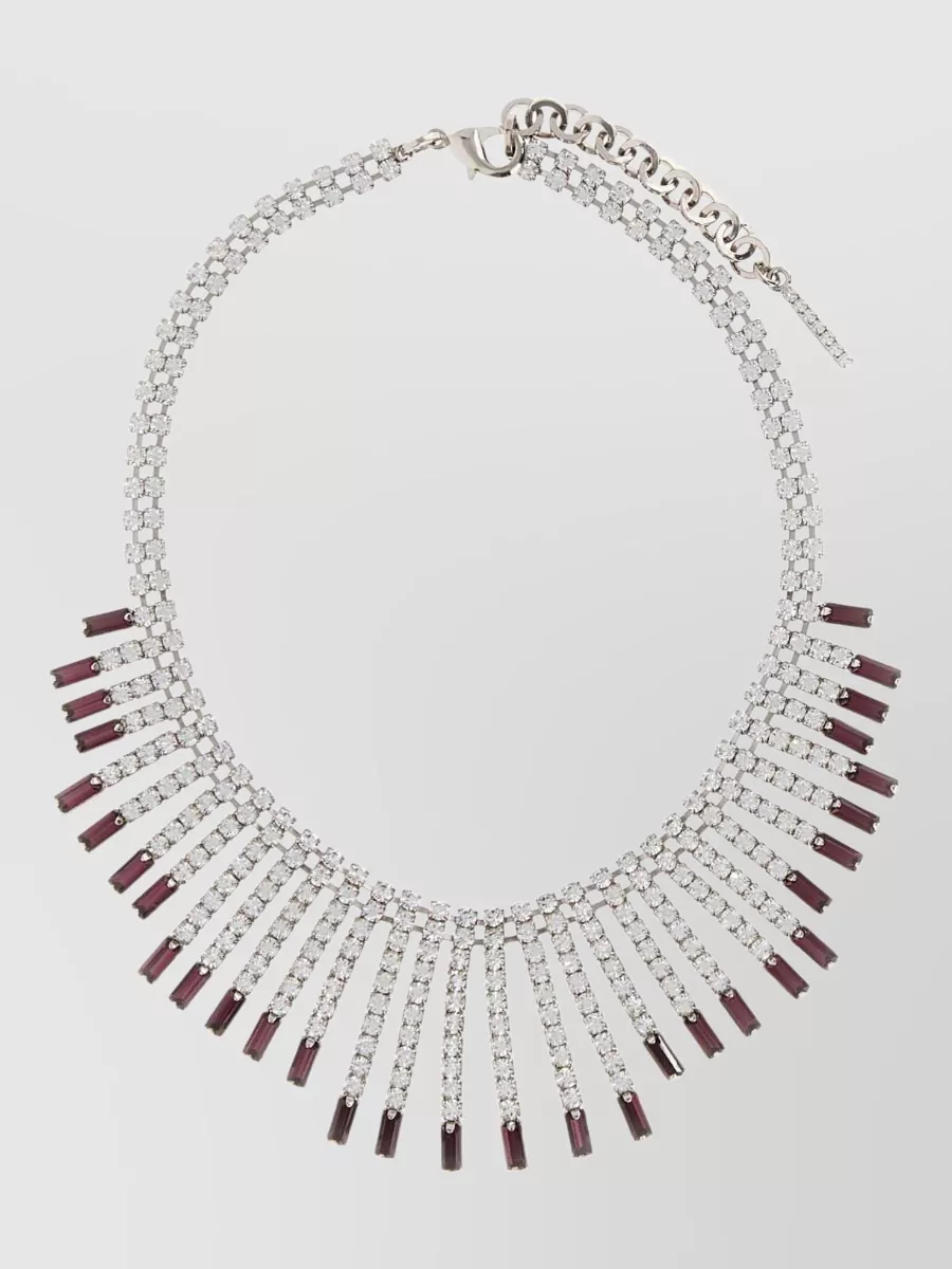 Alessandra Rich crystal fringe embellished necklace