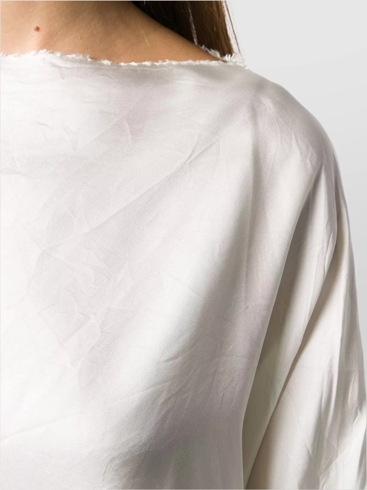Daniela Gregis Lightweight Long Sleeve Blouse With Boat Neck In Gold