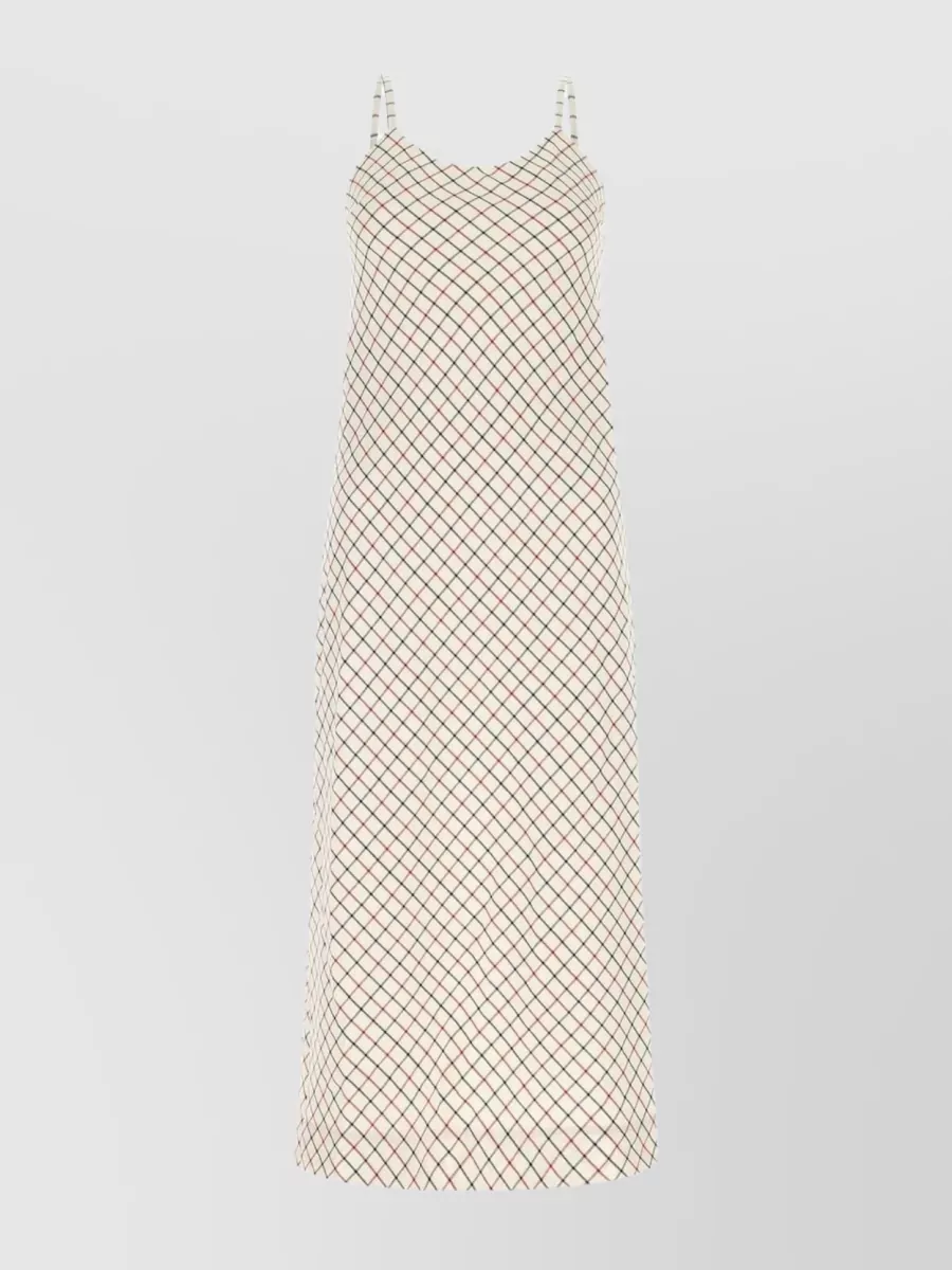 Shop Maison Margiela Wool Blend Embroidered Dress In White