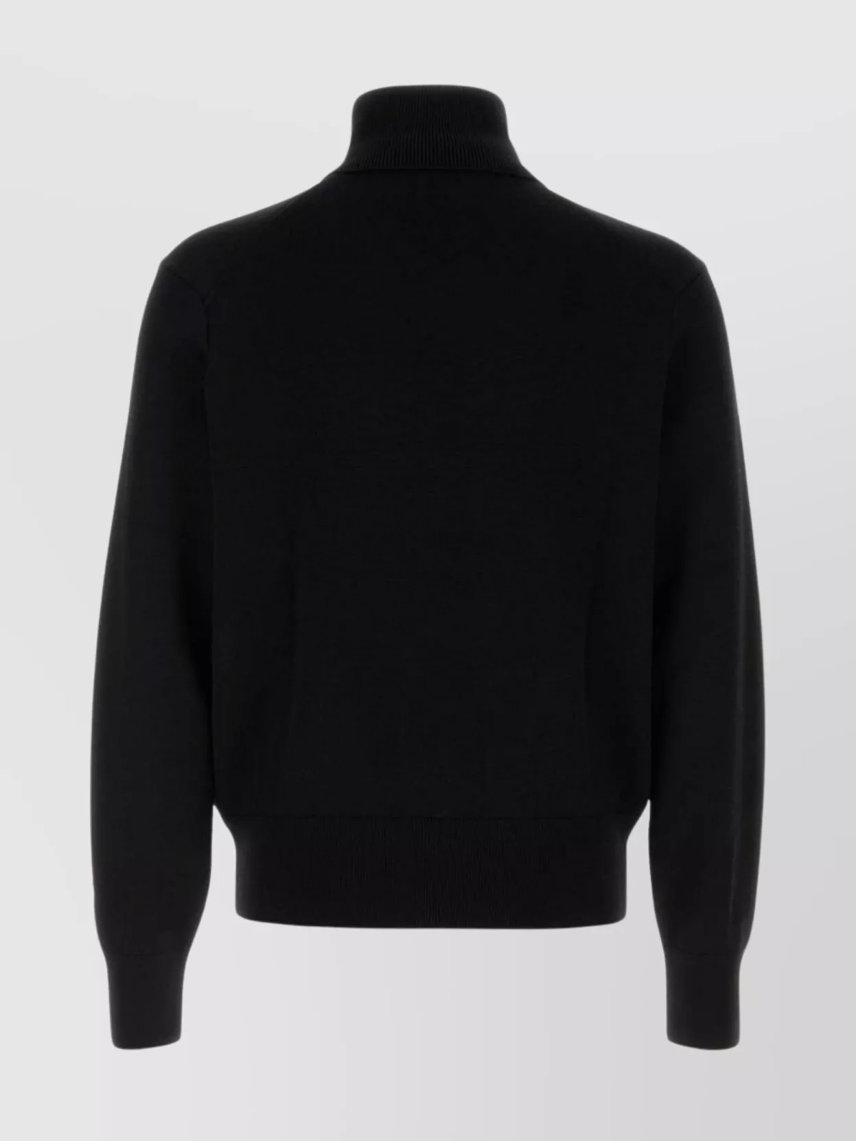 Ami Alexandre Mattiussi Wool Sweater With Turtleneck And Ribbed Finish In Black
