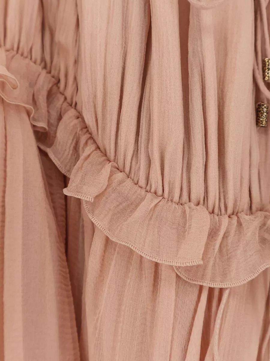 Chloé Knee Length Dress Cap Sleeves Neckline