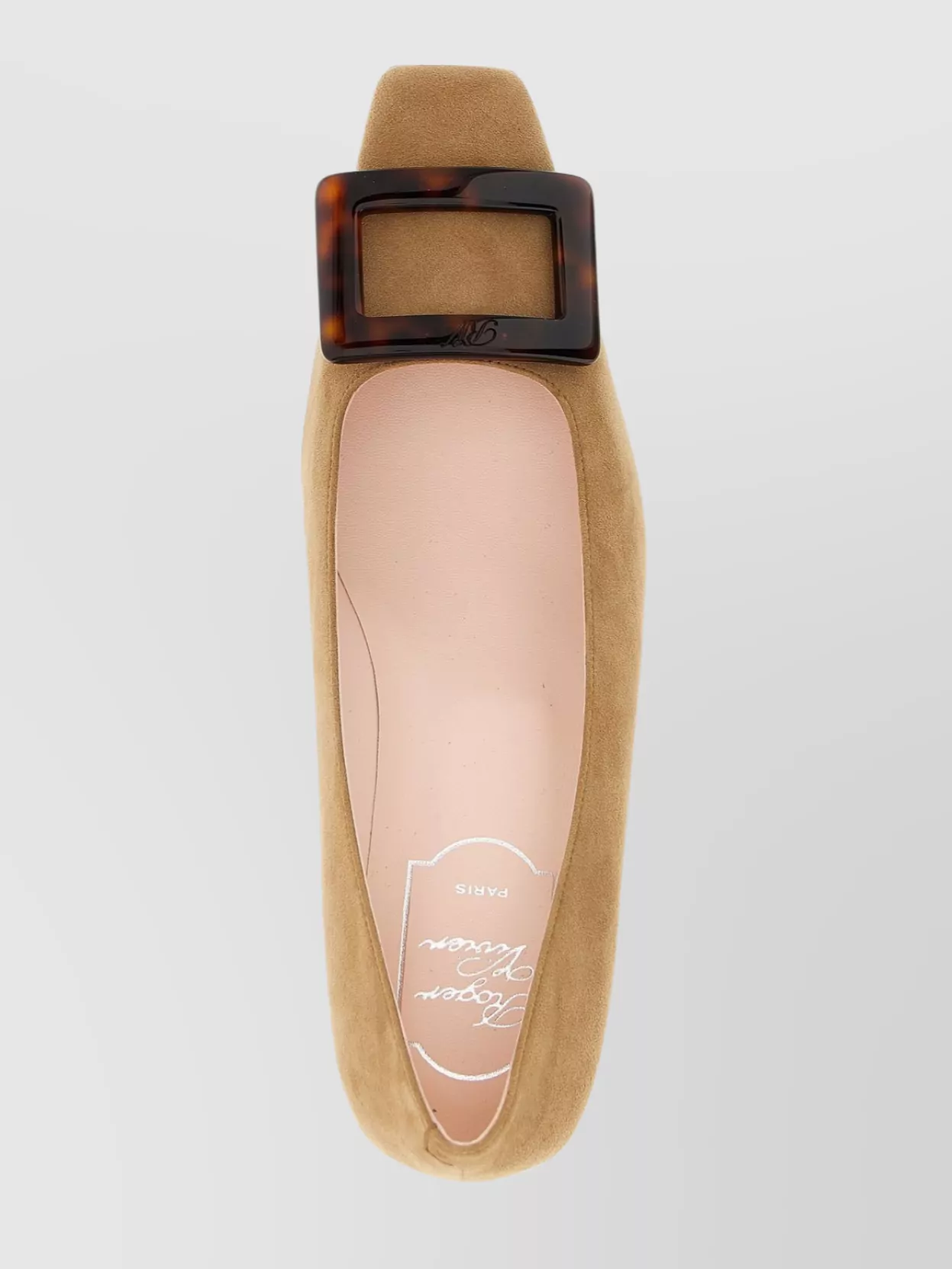 Roger Vivier Chic Block Heel Square Buckle Pumps In Brown