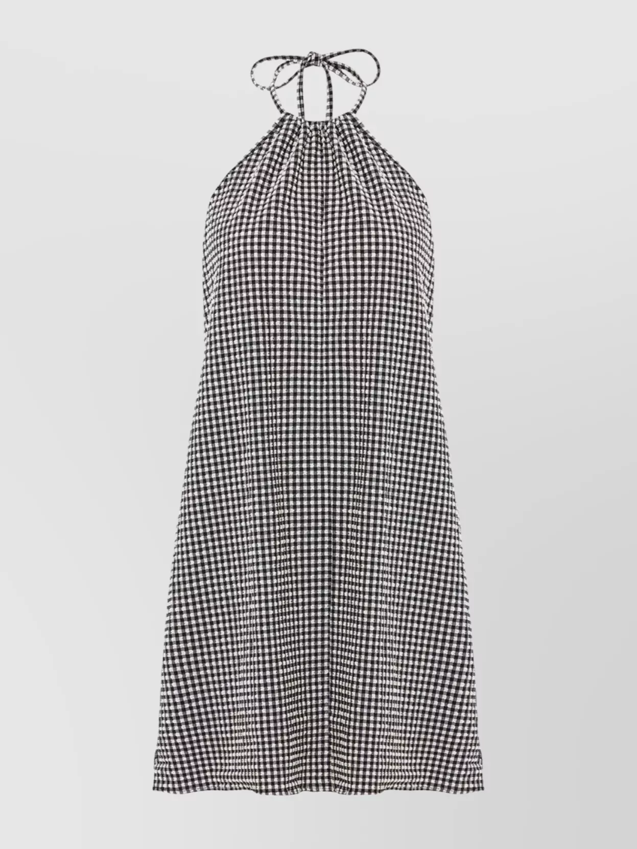 Hunza G Halter Neck A-line Check Dress