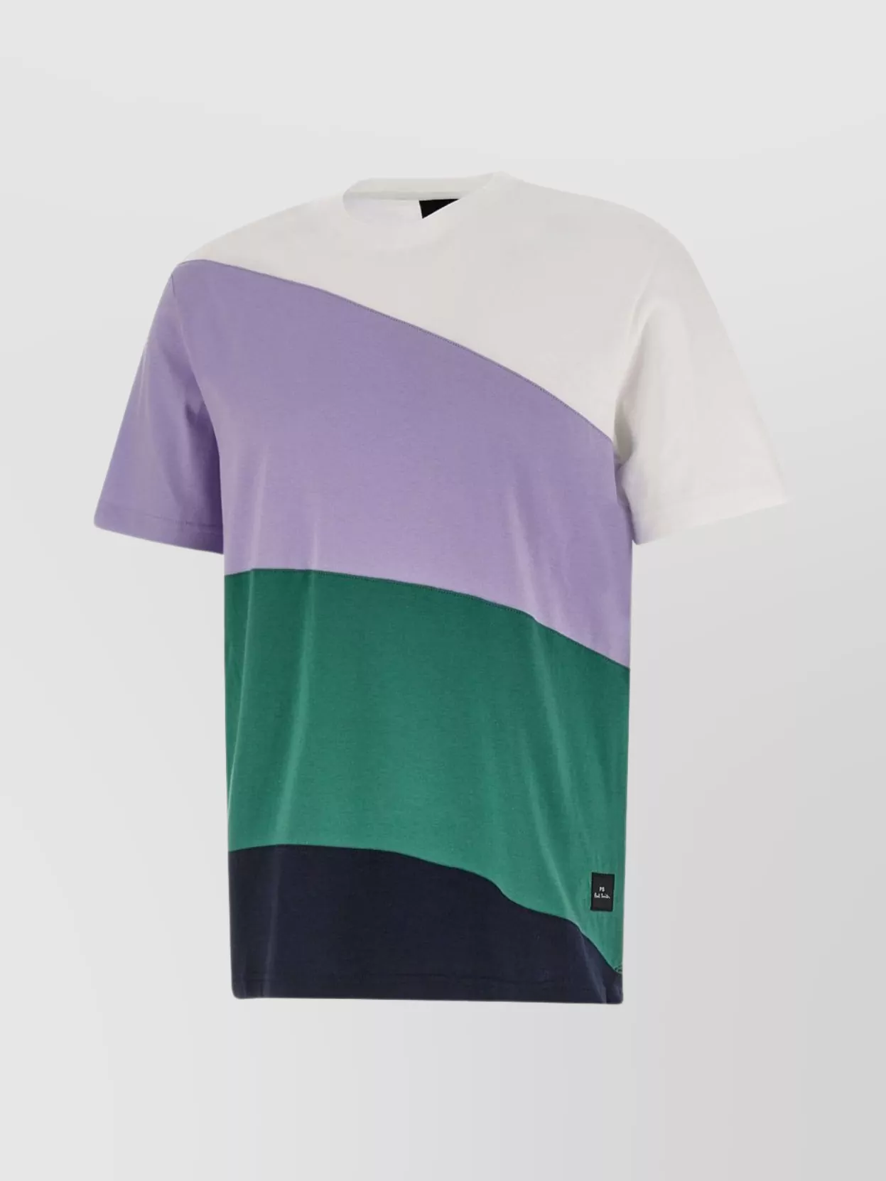 Shop Paul Smith Color-block Crew Neck Cotton T-shirt