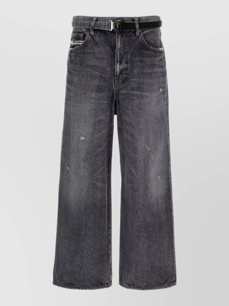 Sacai denim wide-leg trousers