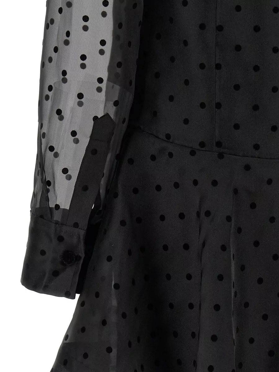 Ganni Polka-Dot Organza Mini Dress